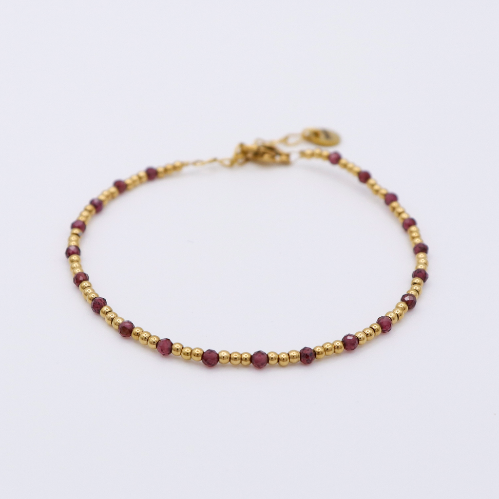 Braclet stainless Steel granet