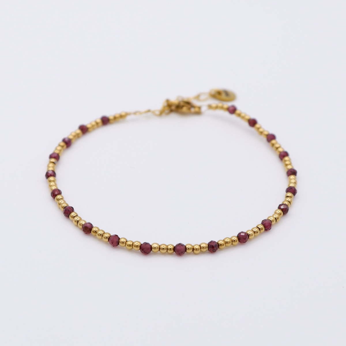 Braclet stainless Steel granet