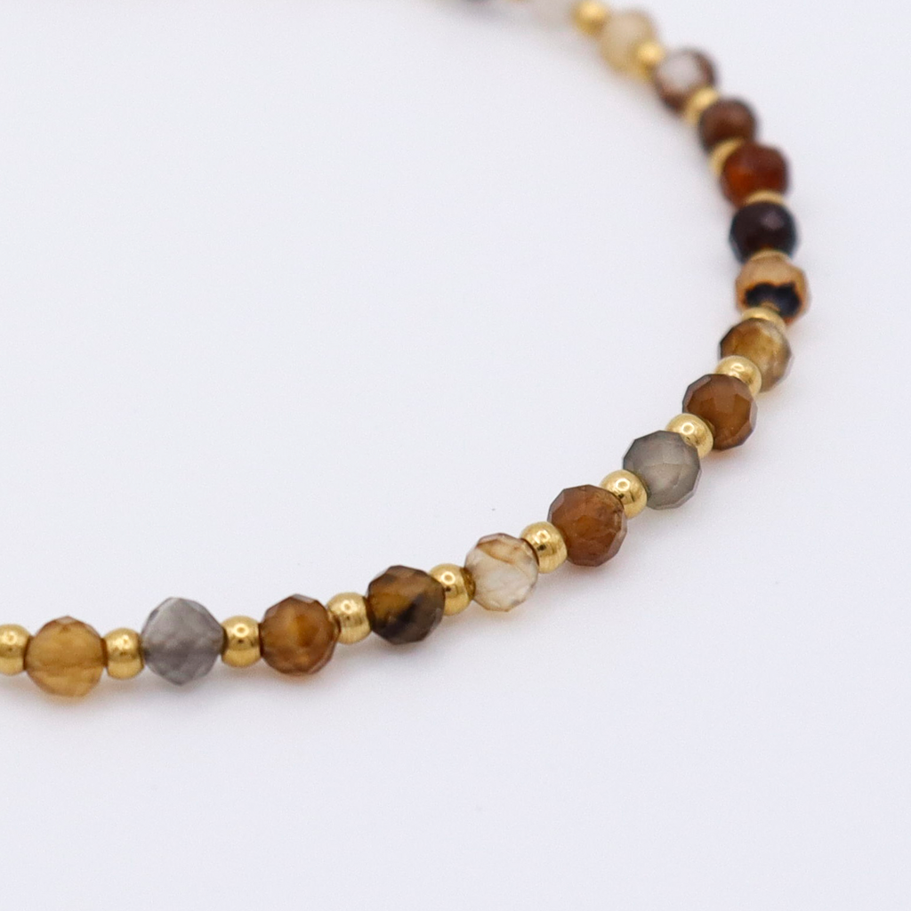Armband Achat. Edelstahl vergoldet