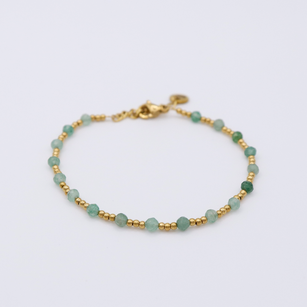 Bracelet stainless. Steel gemstone gold