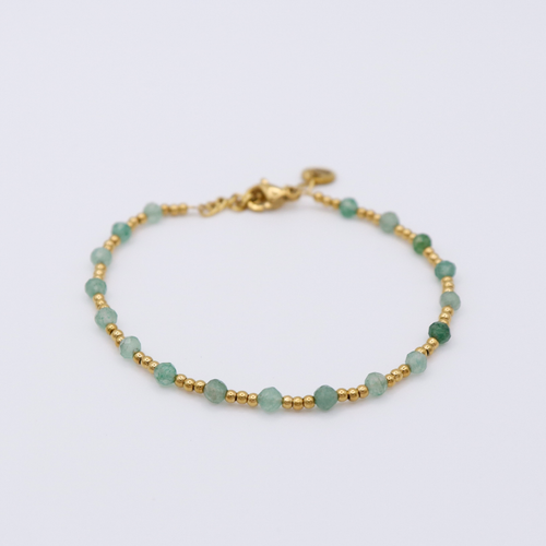Bracelet stainless. Steel gemstone gold