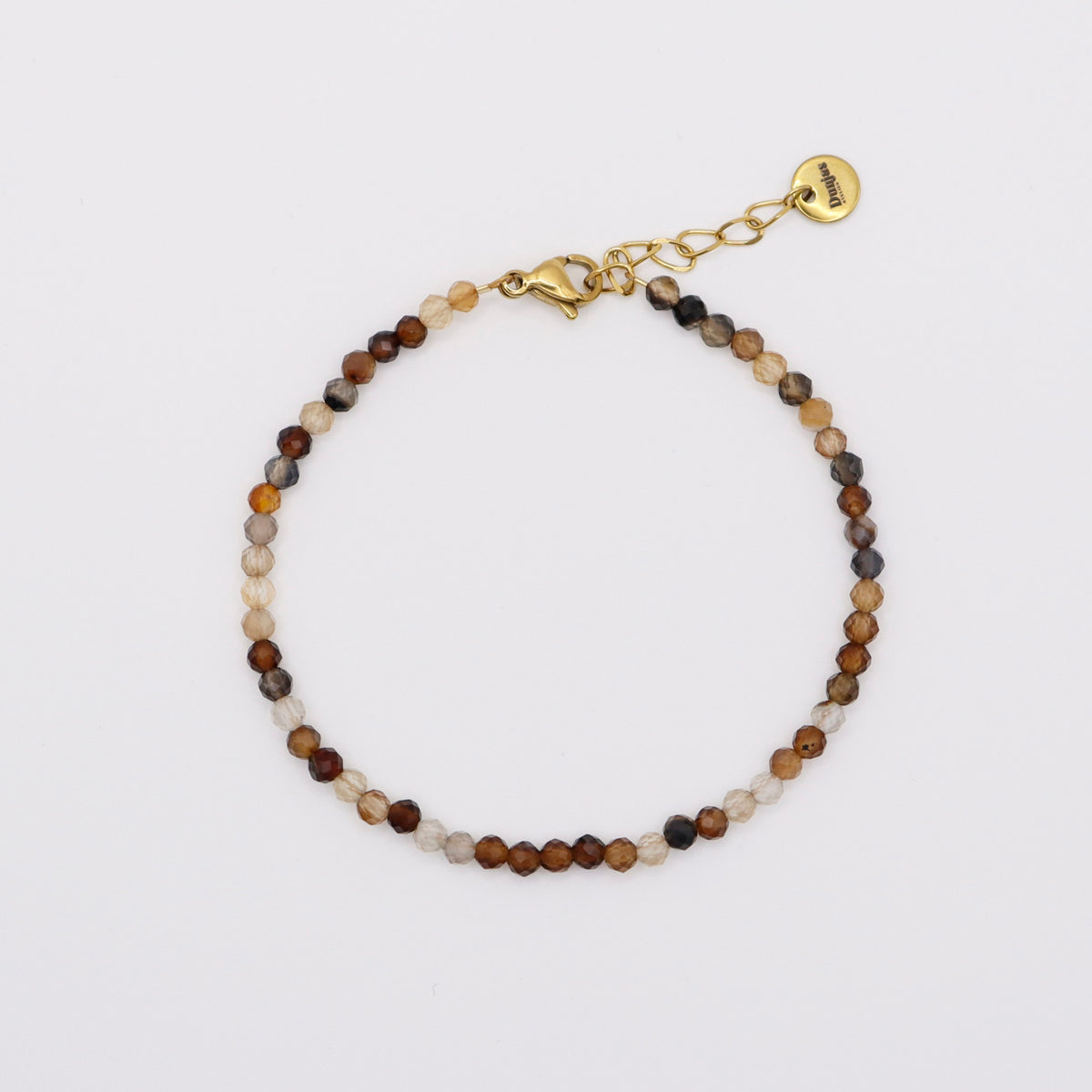 Armband braune Achat-Perlen Edelstahl handgemacht Zürich

