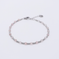 Erdbeerquarz Edelstahl Armband